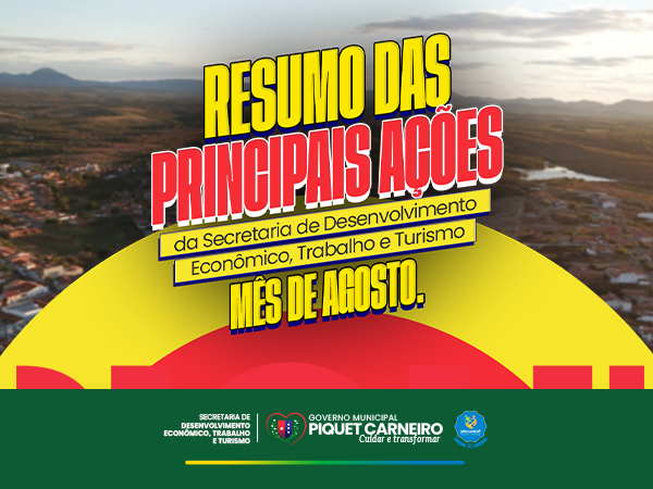 RESUMO das principais ações da SDETT - Mês de Agosto